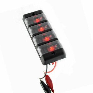 Aksesoris Mobil Otomatis DC 12V Panel Saklar Tuas Tombol 4 Arah dengan Pemutus Sirkuit 16A dan Indikator LED Merah - Product Image 3