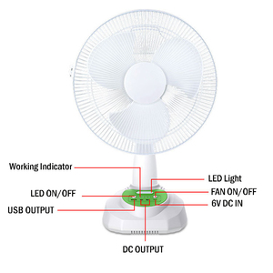 Ventilador de Mesa Inteligente Portátil Recargable con Energía Solar de 12 Pulgadas, con Luces Solares, Motor de Cobre, 3 Velocidades, Oscilante, GDP-012LA Sol - Product Image 5