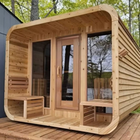 Cabine de sauna en bois de haute qualité pour plusieurs personnes, à faible rayonnement magnétique, pour le bien-être familial dans le jardin