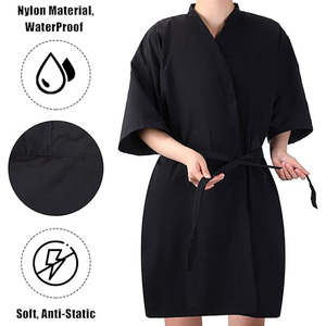Commercio all'ingrosso logo personalizzato barbiere negozio di bellezza <span class=keywords><strong>donna</strong></span> abito taglio di capelli mantello impermeabile grembiule <span class=keywords><strong>parrucchiere</strong></span> kimono - Product Image 4