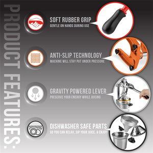 عصارة يدوية يدوية تجارية من الستانلس ستيل ليمون شديدة التحمل صديقة للبيئة دفعات صغيرة سهلة التنظيف أداة مطبخ - Product Image 4