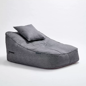 Sedia a <span class=keywords><strong>sacco</strong></span> impermeabile a pozzetto da spiaggia all'aperto in grigio scuro - Product Image 2