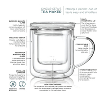 2022 Offre Spéciale isolé Double paroi verre Infusion tasse à thé double tasse avec infuseur en verre pour thé en vrac parfait Drinkware