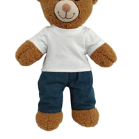 Vêtements pour poupée Teddy Bear, t-shirt en coton blanc uni, convient à la plupart des poupées Build-A-Bear de 14 à 18 pouces