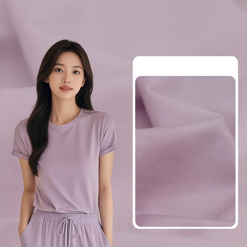 70.5% Organic Bamboo 24.5% Recycled Polyester 5% Spandex 230GSM Jersey Fabric for T-Shirts Loungewear Stock Fabric