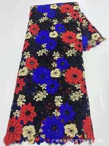 Многоцветная кружевная ткань с вышивкой - Product Image 5