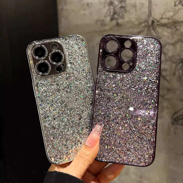 Fashion Glitter Girls Style Bling Electroplating Phone case for iphone 11 12 13 14 15 Pro Max