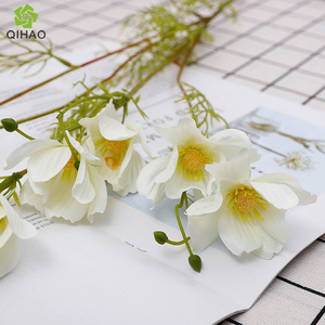 Fleurs artificielles QIHAO Cosmos, 5 têtes, rose, en soie, haute simulation, accessoires de décoration de mariage - Product Image 3