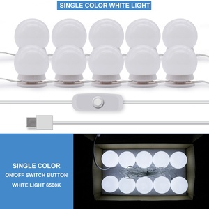 Lampes de courtoisie USB style vanity, 10 ampoules LED à intensité variable pour miroir de maquillage et coiffeuse - Product Image 2