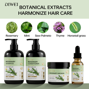 DIWEI Meilleure vente OEM de shampoing et après-shampoing anti-chute à la menthe et au romarin Ensemble de soins pour la croissance des cheveux
