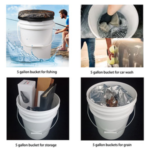 Cubo de plástico personalizado de fábrica de <span class=keywords><strong>5</strong></span> galones, Cubo de 20 litros, venta de cubo de plástico reciclable industrial engrosado con tapa y Asa - Product Image 6