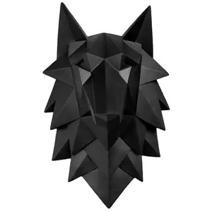 Tượng Nhựa Nghệ Thuật 3D Tóm Tắt Handmade Wolf Head Phụ Kiện Trang Trí Điêu Khắc Đám Cưới Giáng Sinh Trang Trí Tường Thủ Công