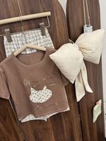 Ensemble de pyjamas d'été pour enfants en coton respirant, manches courtes et pantalon 7/8, vêtements d'intérieur pour enfants en gros pour le Moyen-Orient, faible MOQ