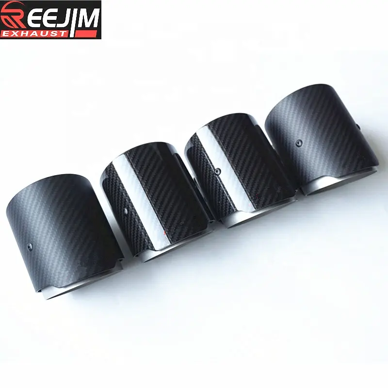 4 Pieces Carbon Fiber Akrapovic Exhaut tips Auspuffspitze for BMW F87 M2 F80 M3 F82 F83 M4 Direct Fit Universal Fit Exhaust Tip