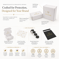 Ensemble d'emballage de luxe écologique personnalisé pour bijoux et cadeaux avec impression de logo, sac en papier, autocollant et carte