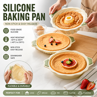 Moule à tarte en silicone rond, moule à pâtisserie antiadhésif avec poignées, moule à gâteau en silicone réutilisable pour tarte, quiche, pâtisserie