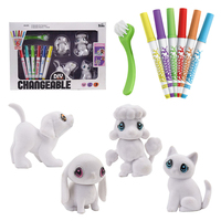 Jouet animal en PVC floqué de dessin animé pour enfants, à peindre soi-même, pour la maternelle, certifié EN71