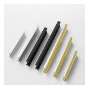 Poignée en T en alliage d'aluminium, directement de l'usine, moderne et luxueuse, noire et blanche, 96 mm, réglable, pour armoire, placard, tiroir - Product Image 1