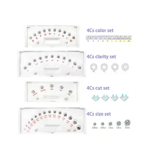 Cadermay Diamond Standard Tester Tool 4c Color Clarity Cut Size CZ Master Round Stone laser cubic zirconia tester tools
