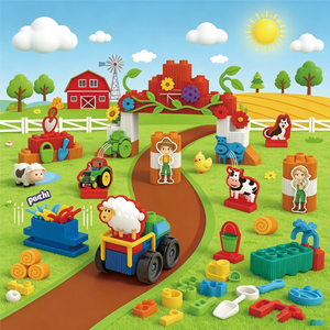 Juego de Ladrillos de <span class=keywords><strong>Plastilina</strong></span> para Niños, Juguete Creativo de Modelado de Escenas de <span class=keywords><strong>Granja</strong></span> DIY - Product Image 6