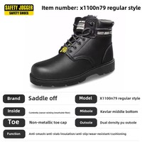 Bottes de travail de sécurité en cuir doublé polaire mi-coupe hiver anti-poussière imperméable chantier de construction Protection des pieds caractéristiques de travail chaudes