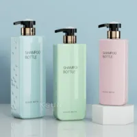 OEM Körperpflege Kunststoff Shampoo Verpackung 300ml 550ml 750ml PET Lotion Pump wieder verwendbare benutzer definierte Shampoo flasche für Shampoo