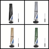 Parasol de terrasse manuel robuste et grand format avec housse en plastique imperméable et sac de rangement résistant aux UV