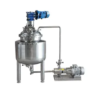 Stainless steel electric steam heater mixing machine with overhead agitator xanthan gum high shear homogenizer mixer