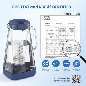 <span class=keywords><strong>Carafe</strong></span> <span class=keywords><strong>filtrante</strong></span> pour cuisine domestique Glacier Fresh avec membrane UF 0,2 micron et charbon actif, <span class=keywords><strong>en</strong></span> <span class=keywords><strong>verre</strong></span>, pour la maison et le bureau - Product Image 2