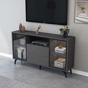 Новый дизайн, Современная черная Подставка для телевизора, Каминный шкаф для телевизора, Черный винтажный белый шкаф для хранения деревянного пола, шкаф для хранения - Product Image 6