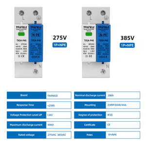 AC Spd Lightning Arrester 1P + NPE 40kA 50kA T1 T2 385V 275V 255V Nhà Bảo Vệ Tăng Bảo Vệ Thiết Bị Điện Áp Thấp - Product Image 3