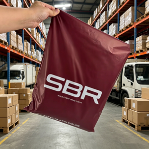 Bolsas de Envío de Plástico Color Borgoña con Logotipo Personalizado para Tiendas de Ropa, Bolsas de Correo para Envíos Express, para Pequeñas Empresas - Product Image 2