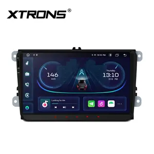 Xtrons gps para navegação 9 ", gps para vw passat jetta golf polo caddy skoda seat altea android 12 carplay rádio multimídia player