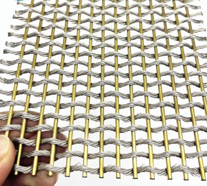 Voilage métallique bicolore or et argent - Écran décoratif moderne en fil métallique pour séparateurs de pièce et intérieurs élégants - Product Image 5