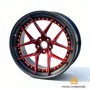 ล้อคาร์บอนไฟเบอร์ฟอร์จสั่งทำพิเศษ <span class=keywords><strong>สี</strong></span>แดงเข้ม 5x112 5x114.3 5x120 ขนาด <span class=keywords><strong>18</strong></span> 19 20 21 22 นิ้ว ล้อฟอร์จ 2 ชิ้น สำหรับ BMW Mercedes Lexus - Product Image 1
