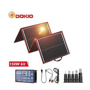 DOKIO 18V <span class=keywords><strong>150W</strong></span> Solarpanel Monokristallin Ladegerät 12V Tragbares Faltbares Solarpanel <span class=keywords><strong>China</strong></span> für Boote/Outdoor-Camping/Auto/Wohnmobil - Product Image 1