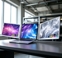 OEM ODM Moniteur d'extension d'écran 14 pouces Nouveautés en promotion Moniteur triple écran FHD avec support métallique breveté