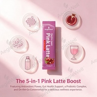 Poudre de bien-être OEM AegleWell Pink Latte, mélange prébiotique et probiotique pour le confort intestinal et l'absorption des nutriments, fabriqué en usine certifiée GMP