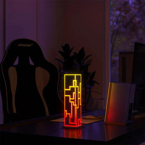 Lámpara LED RGB de Diseño Moderno en Forma de Cubo Multicolor para Decoración del Hogar, Lámpara de Mesa con Control Remoto, Lámpara de Escritorio Portátil para Oficina y Dormitorio - Product Image 2