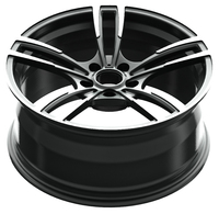 Jantes forgées en aluminium à 5 branches concaves, finition canon de fusil, rayons argent brossé, 19x8.5 pouces, 5x120 PCD, jantes de course OEM 6061-T6