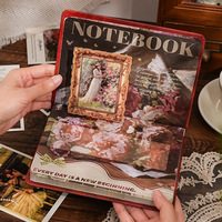 Coffret Cadeau Rétro Peinture à l'Huile Creuse avec Journal Papillon et Fleur Estampé Or – Le Cadeau Idéal pour Filles (Carnet)