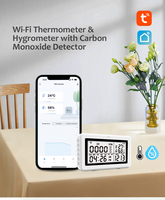 Thermomètre et hygromètre sans fil Tuya Smart Life en ABS avec contrôle WIFI, détecteur de monoxyde de carbone pour la sécurité domestique