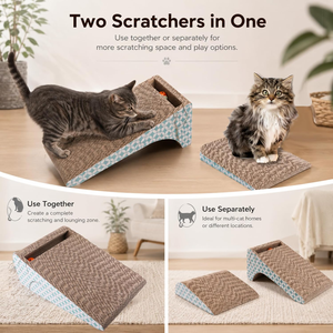 Cat Scratcher Cardboard with Catnip, Removable Cat Scratching Pad with Ball, 2-in-1 Corrugated Cat Scratch Lounge <b>Sofa</b> - Product Image 6