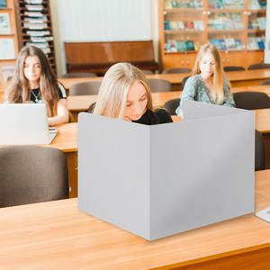 Plastic Desk Partitions 16-Pack Study Carrel Desk Dividers - Tri-Fold Privacy Shields For Classroom, Testing & Focus Desk Dividers For Students