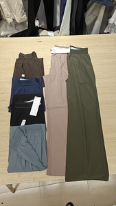 <span class=keywords><strong>Pantaloni</strong></span> da donna a vita alta, ad asciugatura rapida, traspiranti, versatili, a tinta unita, casual, larghi, con elastico in vita - Product Image 2