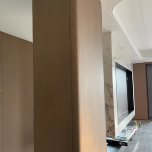 Panneau mural moderne de luxe, texture bois brun clair personnalisée, résistant à l'humidité, pour chambre, salle à manger, extérieur, décoration murale intégrée - Product Image 1
