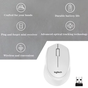 Ratón inalámbrico silencioso Logitech M330, diseño ergonómico, mini receptor USB, ratón óptico silencioso para oficina y hogar - Product Image 3