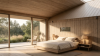 Maison préfabriquée scandinave à toit en pente, éco-responsable, extérieur 2 étages, cabane de vacances avec espace extérieur