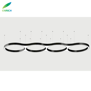 Luminaire LED moderne en mousse verte avec anneau en métal de 24 pouces Luminaire commercial en forme de cercle pour restaurant et hôtel - Product Image 4
