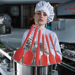 Toolee 6-Piece <b>Silicone</b> Spatula Brush Set Oven Safe Heat Resistant Eco-Friendly Dishwasher Safe Kitchen <b>Tool</b> - Product Image 3